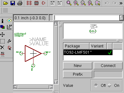 作成したLMF501Tの部品ライブラリ