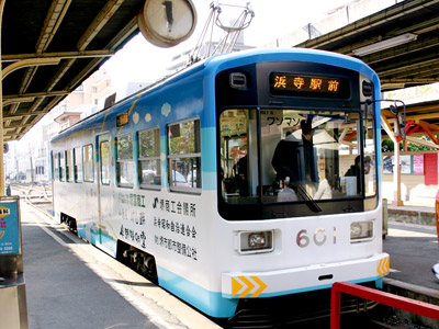 合流地点の阪堺電気恵比須町駅