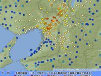 震度分布（気象庁・地震情報から）